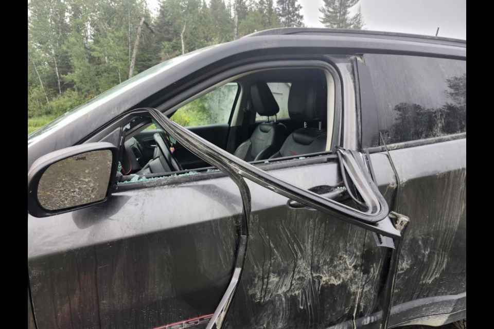 A bear caused a lot of damage to the exterior and interior of a vehicle at a Kenora-area First Nation after a break-in on the night of July 21, 2025 (T3PS/Facebook)