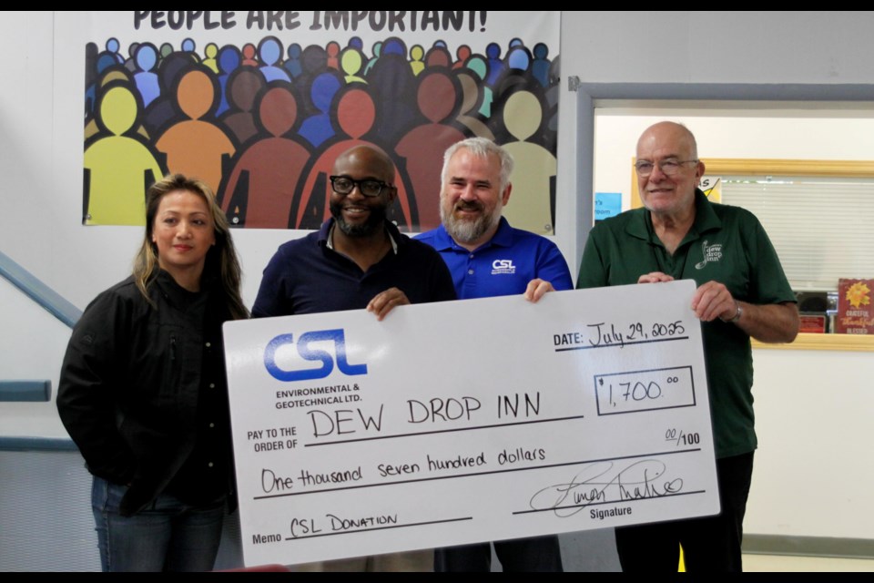 CSL awarding St Andrew's Dew Drop Inn with the $1,700 cheque on July 29, 2025.