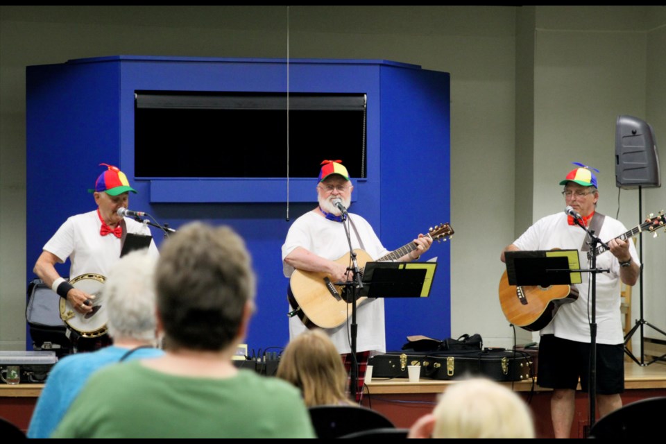 The Grumpy Grampas preforming at their concert in the Waverley Resource Library on July 2, 2025.