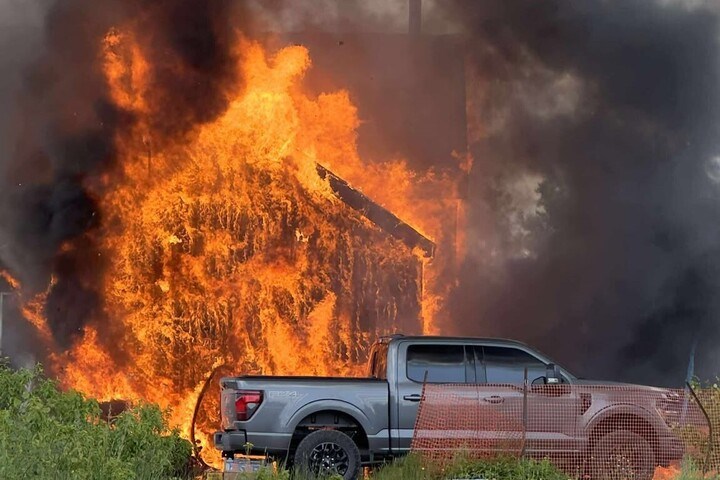 Two teen brothers and the family dog escaped without serious injury from the fire that destroyed their home on July 2, 2025.