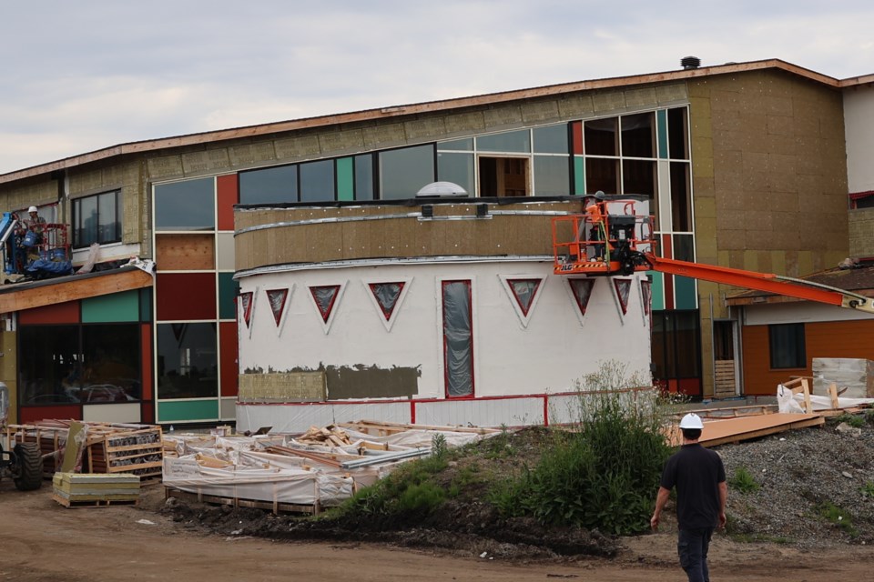 The "drum room" under construction at the Junot Avenue Indigenous youth transitional housing