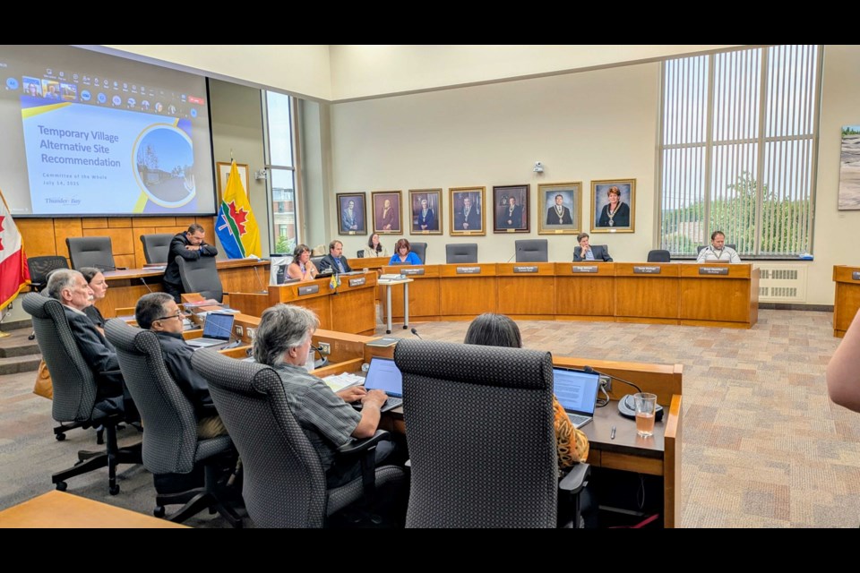 In a 6-5 vote, city council has approved Miles Street East as the site for the temporary village site at the July 14, 2025 committee of the whole. 
