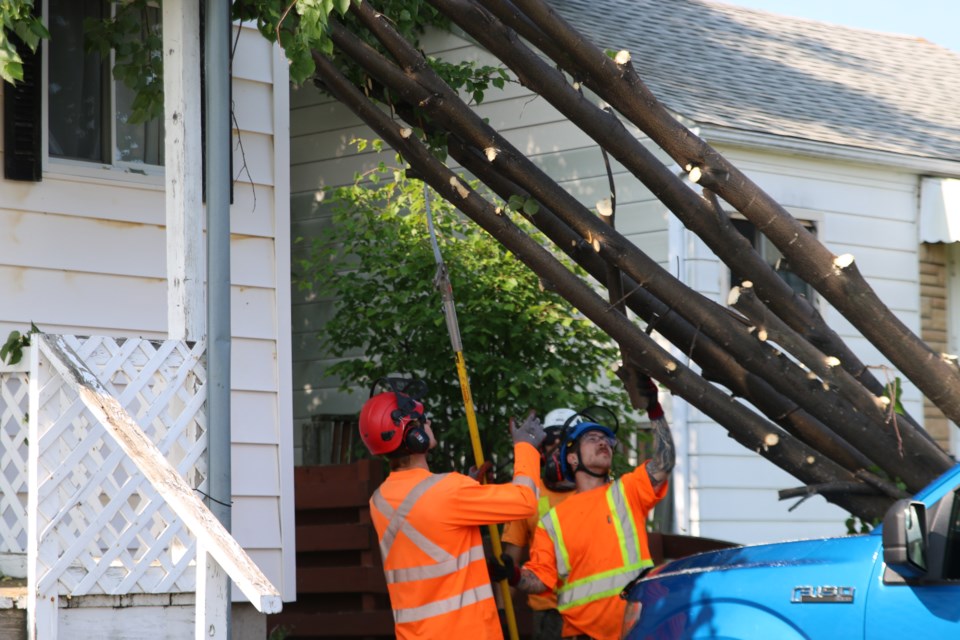 Clean-up is ongoing after a violent windstorm swept through sections of the south side of Thunder Bay on the evening of July 1.