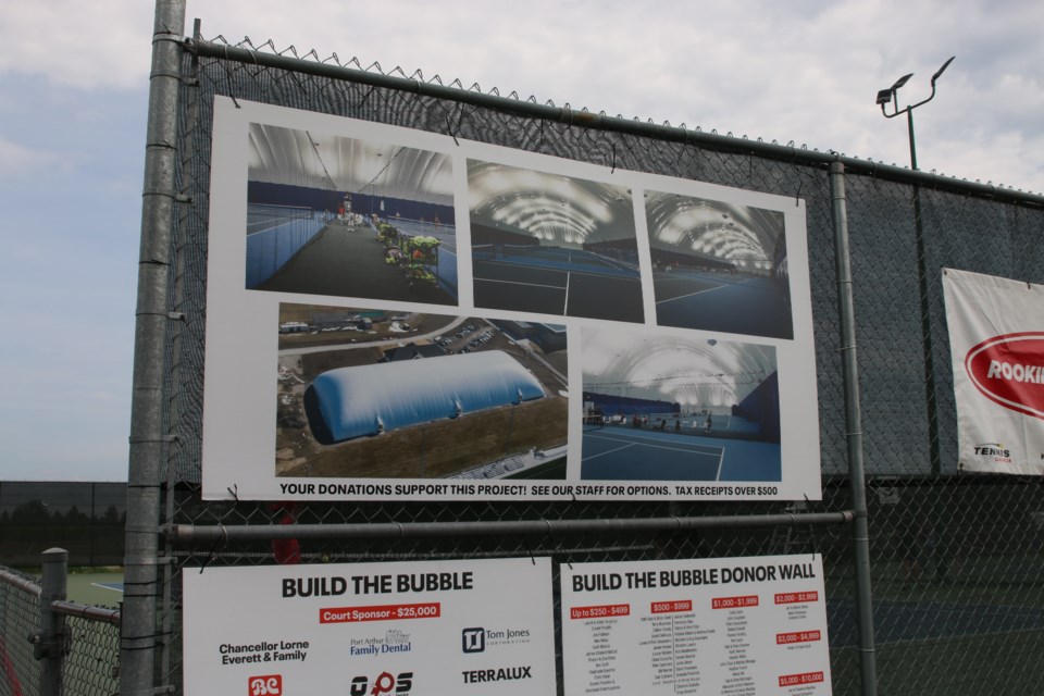 Interior images of the planned dome are viewable outside the centre.