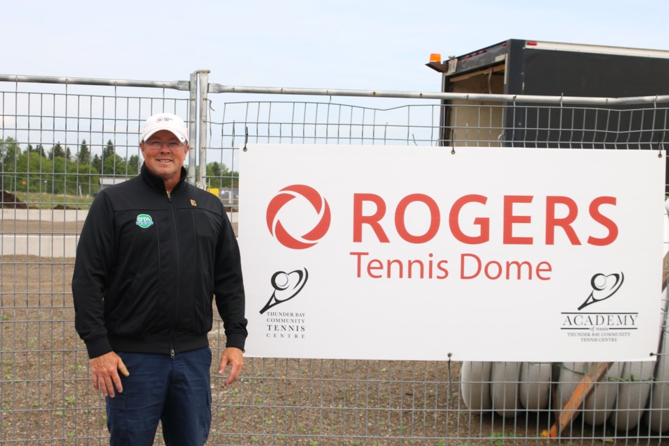 Jamie Grieve, the centre’s tennis director, discusses the upcoming fundraiser and the progress made with the construction of the dome.
