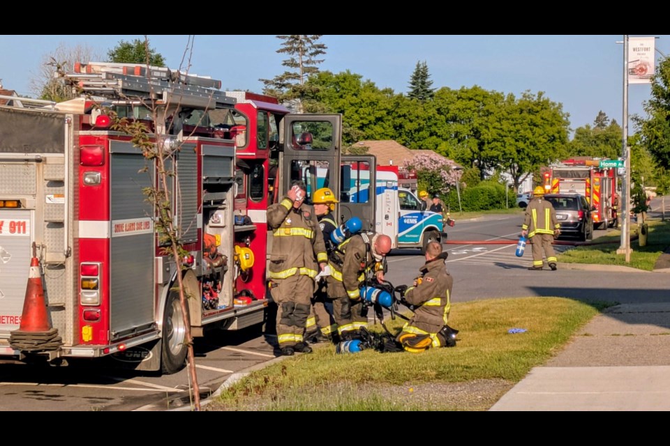 Firefighters on-scene at a house fire Wednesday morning.