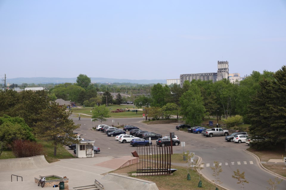The Camelot Street parking lot at Marina Park with the festival area in the background on June 7, 2025.