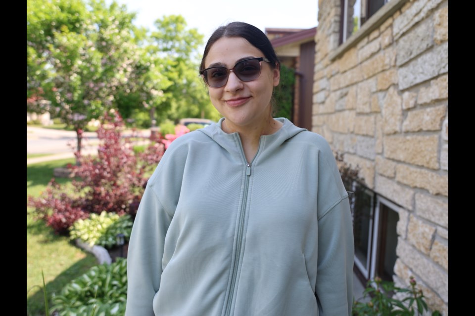 Brooklyn Ibey outside of her family home in Thunder Bay nearly a week after she suffered a seizure on a Toronto-to-Thunder Bay flight.