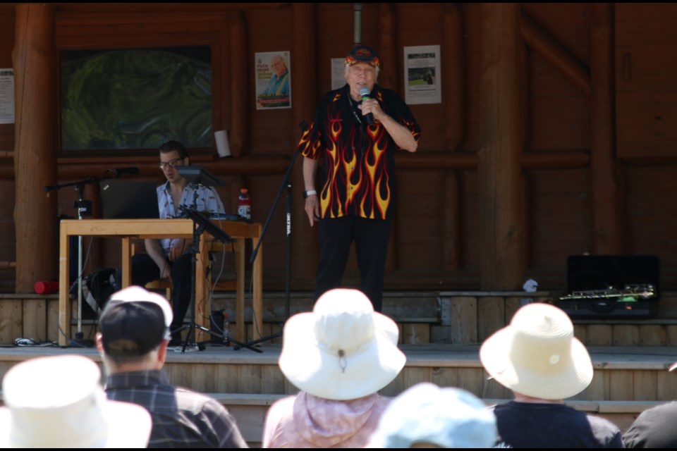 Tommy Horricks takes to the stage for the first Sunday in the Park on the north side of the Chippewa Park Pavilion on June 29.