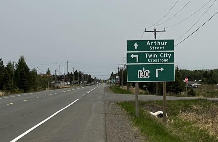 The Ministry of Transportation plans to install traffic signals at the junction of Arthur Street/Twin City Crossroad and Highway 130 (Jaydon Bilyk/TBT News)