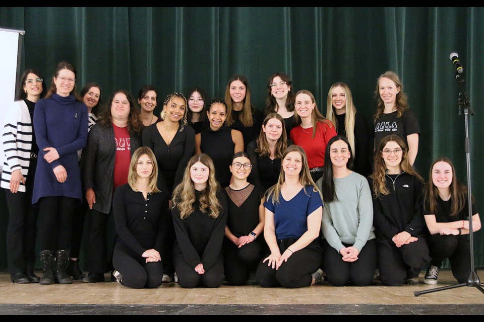 Student competitors, high school teachers and competition organizers come together for the Concours d’Art Oratoire at St. Patrick High School on March 26.