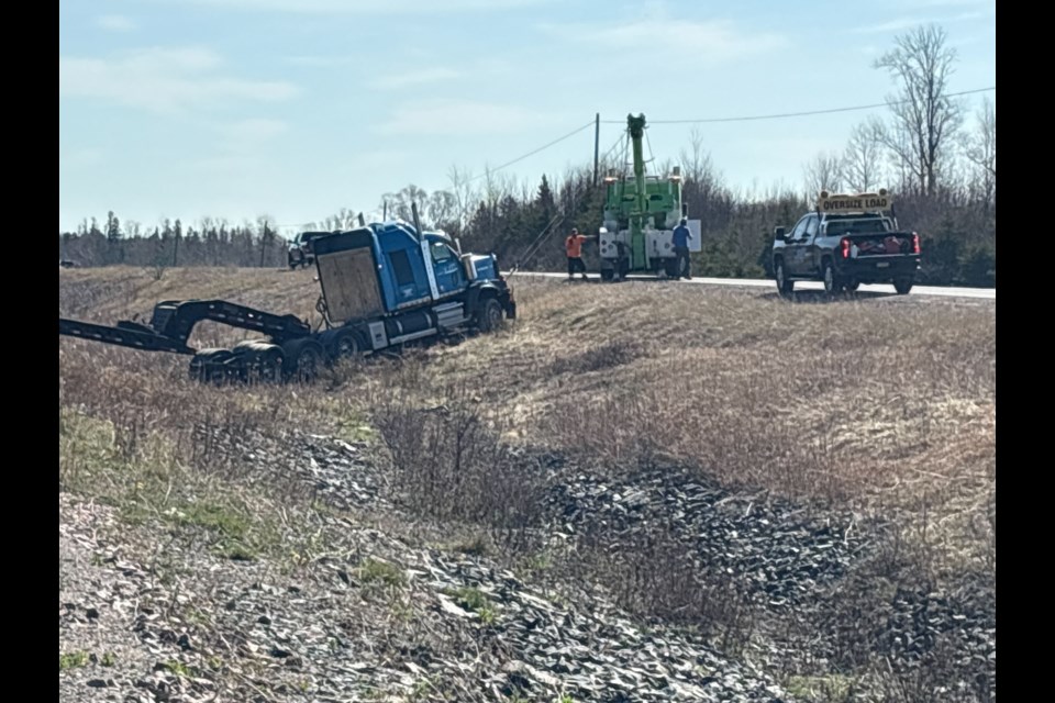 A collision briefly closes two lanes of Highway 11/17 the morning of May 14.
