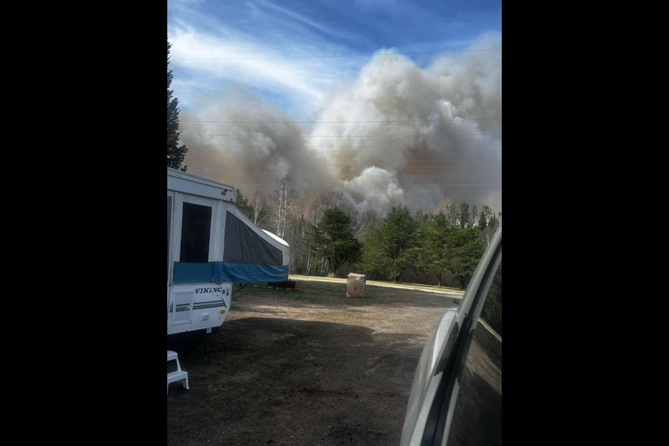 Pam Botham Gouliquer estimates her home is less than a kilometre from a fire that broke out near Crystal Lake, east of Atikokan, on May 12 (submitted photo)