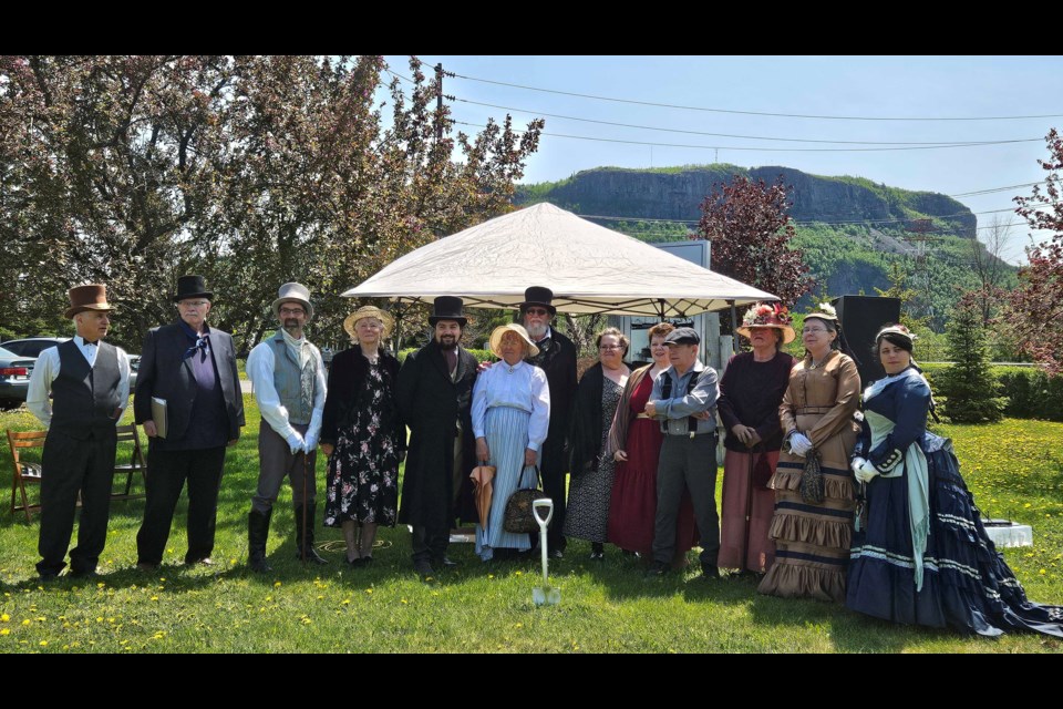 A re-enactment of Railway Day’s “Turning of the First Sod” ceremony is held at the Senator Paterson Sailors Memorial Park in Westfort on June 1.