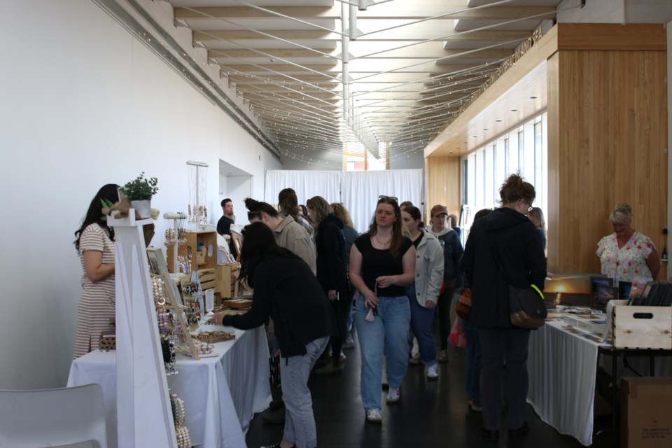The Spring 2025 Craft Revival returns to 19 venues in downtown Thunder Bay on May 4. Many locals and tourists fill the room at Mariner’s Hall to see the local vendors selling their art and products.