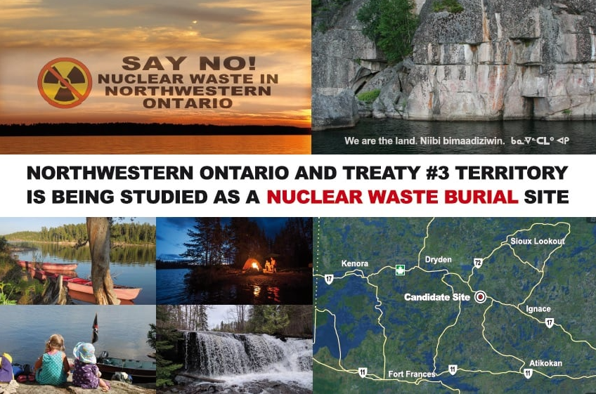 Groups opposed to nuclear waste disposal in Northwestern Ontario delivered 30,000 of these postcards to residents between Upsala and the Manitoba border (Facebook/Nuclear Free North)