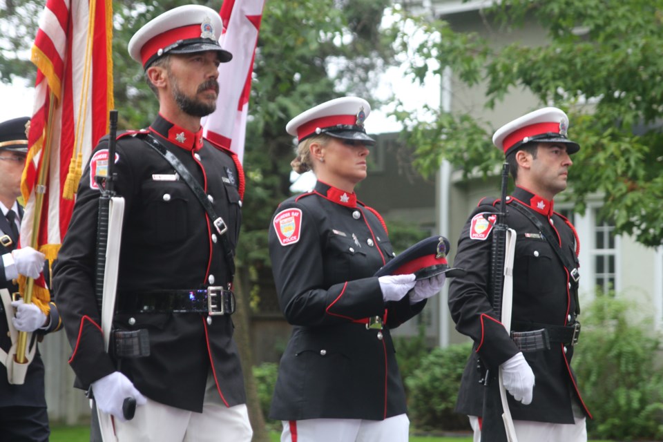 Police officers from across the region and beyond honour the memory of fellow officers lost in the line of duty. (Photo by Doug Diaczuk - tbnewswatch.com). 