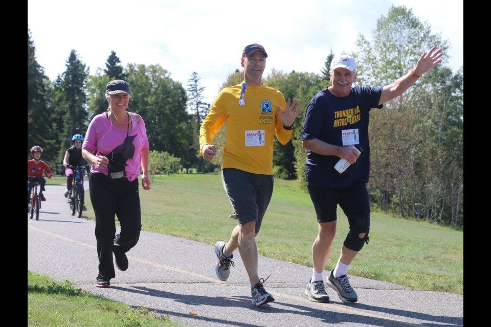 Runners participated in the 36th Annual Terry Fox Run at Boulevard Lake in support of cancer research. 