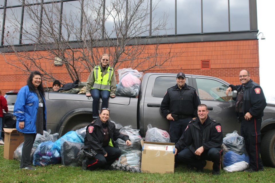 Thunder Bay Police officers and volunteers with Zone Watch had a truck overflowing with donated coats during the annual Winter Clothing Drive on Sunday. 