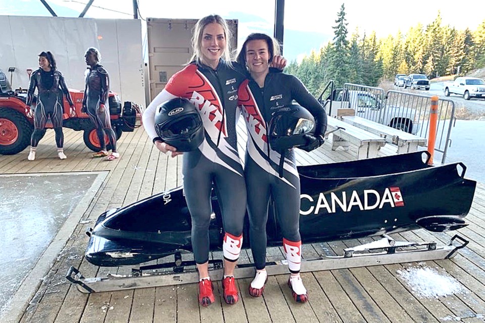 Thunder Bay's Stephanie Drost (left) is attemptiing to earn a spot on Canada's national women's bobsleigh team ahead of the 2022 Beijing Olympics. (submitted photo)