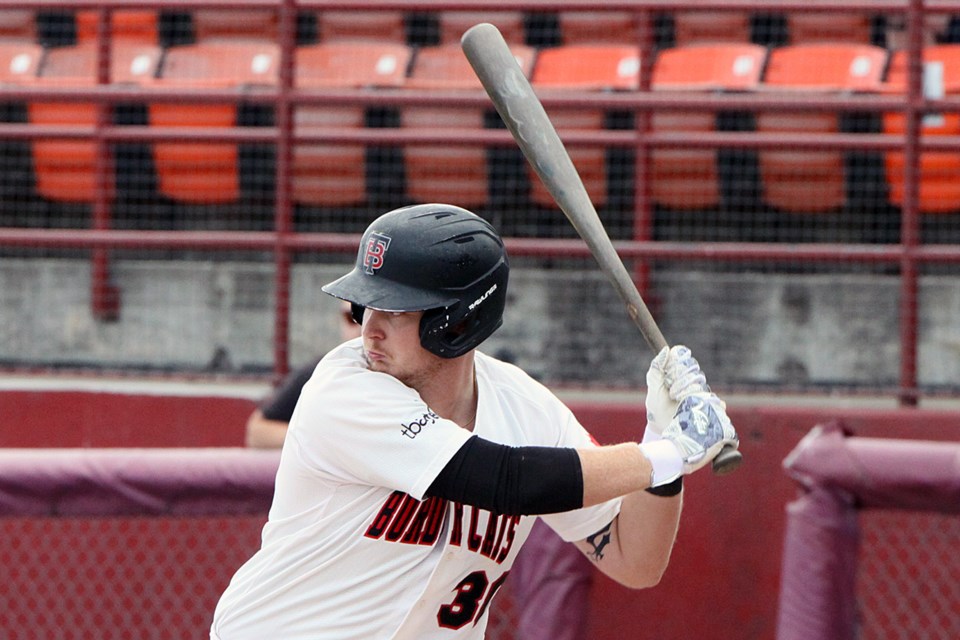 Thomas Cooper squares up against the Eau Claire Express on Thursday, Aug. 8, 2024. (Leith Dunick, tbnewswatch.com)