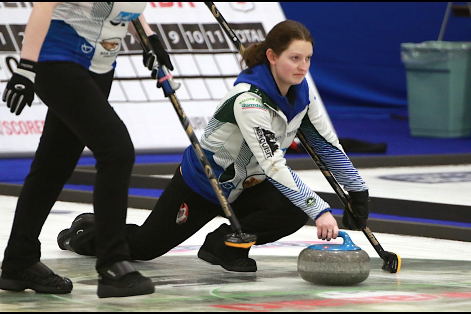 Subury's Krysta Burns will take on Krista McCarville on Sunday,Jan.28 for the Northern Ontario Women's Curling Championship. (Leith Dunick, tbnewswatch,com)