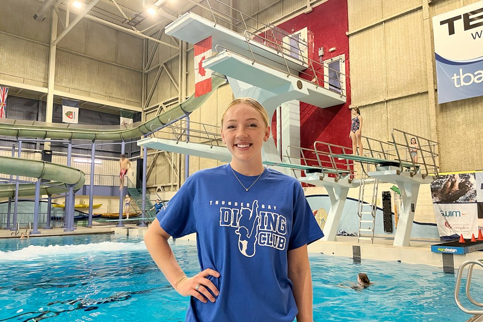 Molly Carlson began her career at the Thunder Bay Diving Club at Thunder Bay's Canada Games Complex in 2008. (Leith Dunick, tbnewswatch.com)