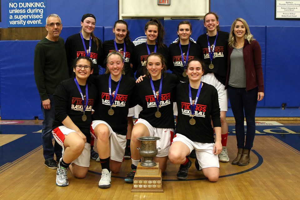 The Hammarskjold Vikings captured the senior girls basketbal championship on Monday, Nov. 12, 2018. (Leith Dunick, tbnewswatch.com)