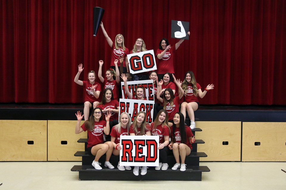 The St. Ignatius Falcons cheerleading team is off to Orlando, Fla. on Thursday, Feb. 6, 2020 to take part in the World School Cheerleading Championships. (Leith Dunick, tbnewswatch.com)