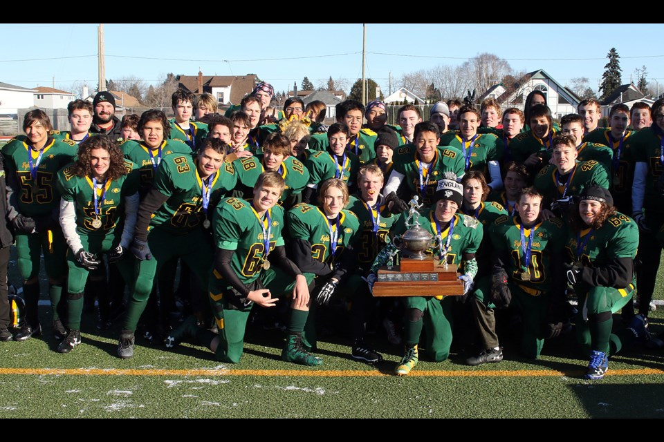 The St. Patrick Saints captured their first junior football title since 2002 on Saturday, Nov. 10, 2018 at Fort William Stadium.  (Leith Dunick, tbnewswatch.com)