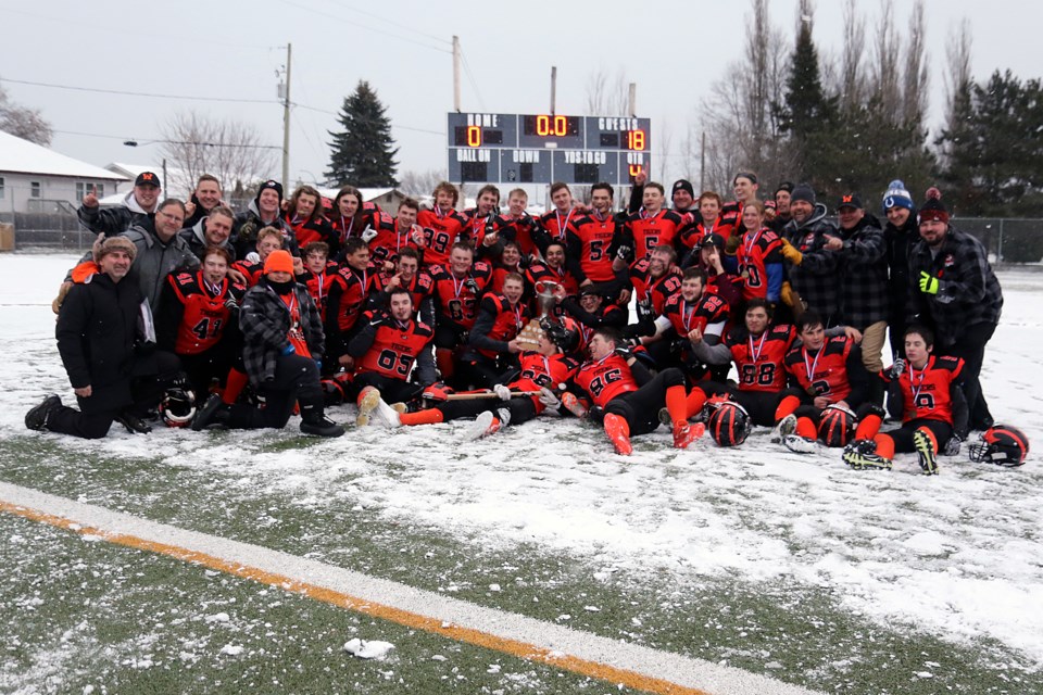 The Westgate Tigers on Saturday, Nov. 9, 2019, captured their first senior high school football championship since 2013. (Leith Dunick, tbnewswatch.com)