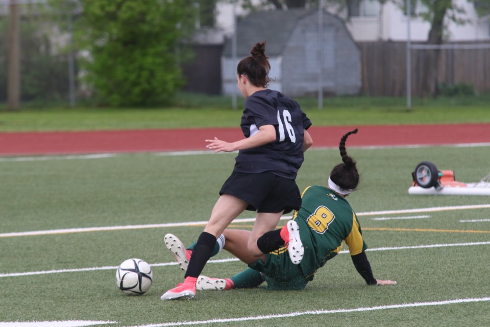 Fort William Stadium, which played host to the Thunder Bay high school girls soccer final last month, is one site that could be considered for an air supported structure to cover the field for year-round use. (tbnewswatch file photograph)