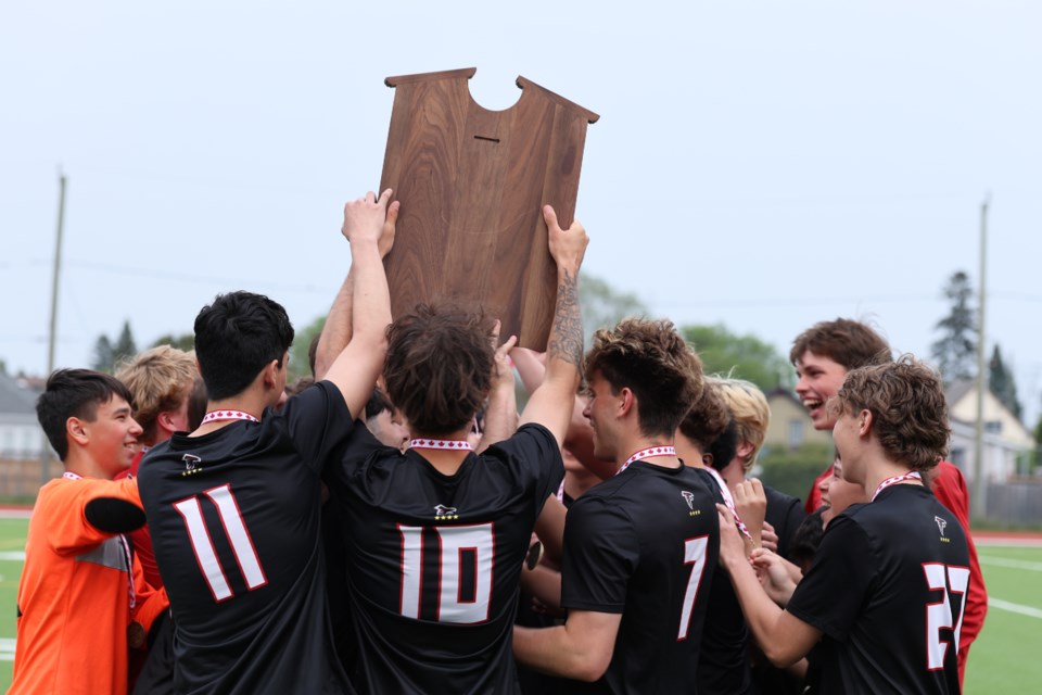 St. Ignatius Falcons seniors celebrating