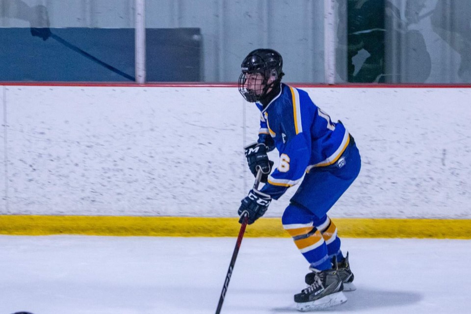 Supplied photo of forward Cooper Cocks during a game against the Thunder Bay Bandits