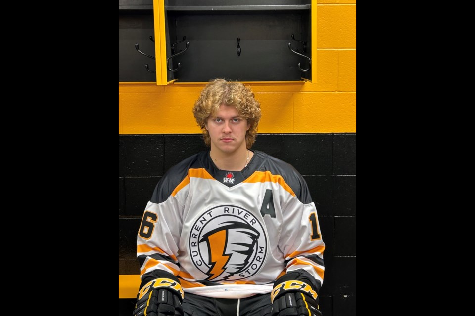 Current River Storm defenceman Jonah DesRosiers hails from Canmore, Alberta.