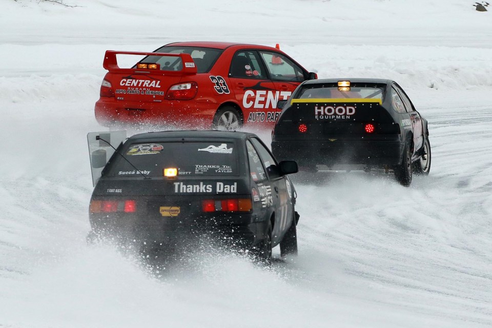 The Thunder Bay Autosport Club launched its annual ice racing series on Sunday, Jan. 15, 2023 on Lake Superior near Chippewa Park. (Leith Dunick, tbnewswatch.com)