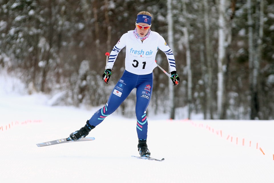 Thunder Bay's Sadie White will represent Canada at the Under 23 Nordic World Championships later this month. She took second in the senior and junior women's sprint race on Friday, Jan. 4, 2019 at Lappe Nordic Ski Centre. (Leith Dunick, tbnewswatch.com). 