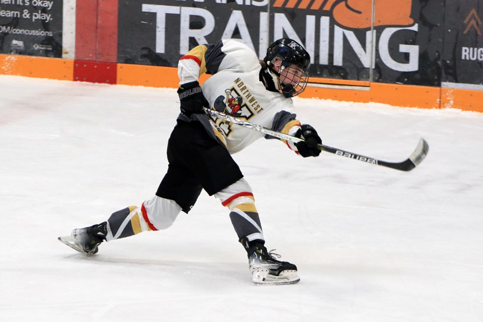Northwest Explorers forward Brady Nash has five goals in four games at the Ontario Winter Games in Thunder Bay. (Leith Dunick, tbnewswatch.com)