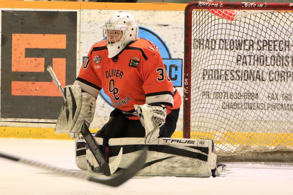 Kam River goaltender Ashton Sadauskas. (Leith Dunick, tbnewswatch.com)