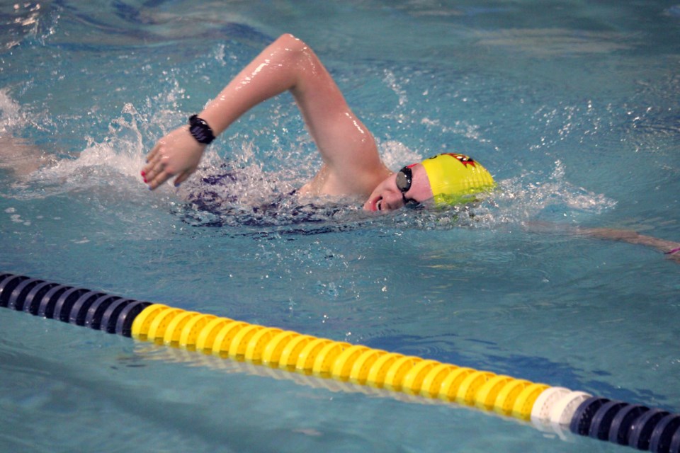 Tori Niittynen-Dreifelds works on her freestyle stroke during a practice at the Lakehead University pool on June 19.