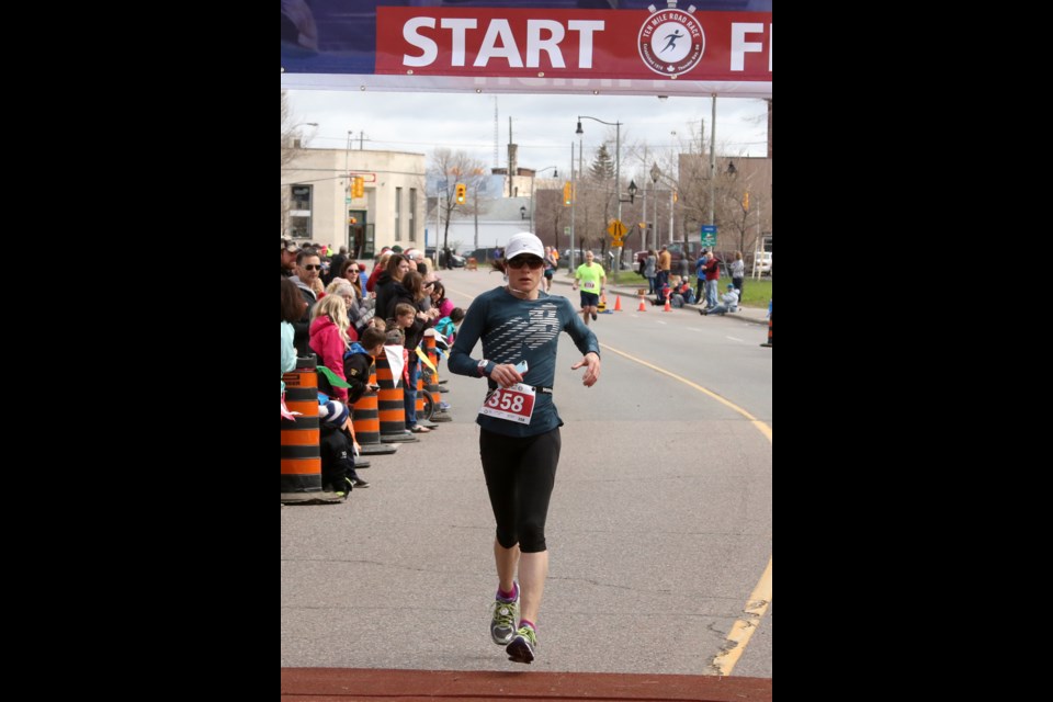 Carole Cameron topped the women's field on Monday, May 22 during the Firefighters Ten Mile Road Race (Leith Dunick, tbnewswatch.com). 