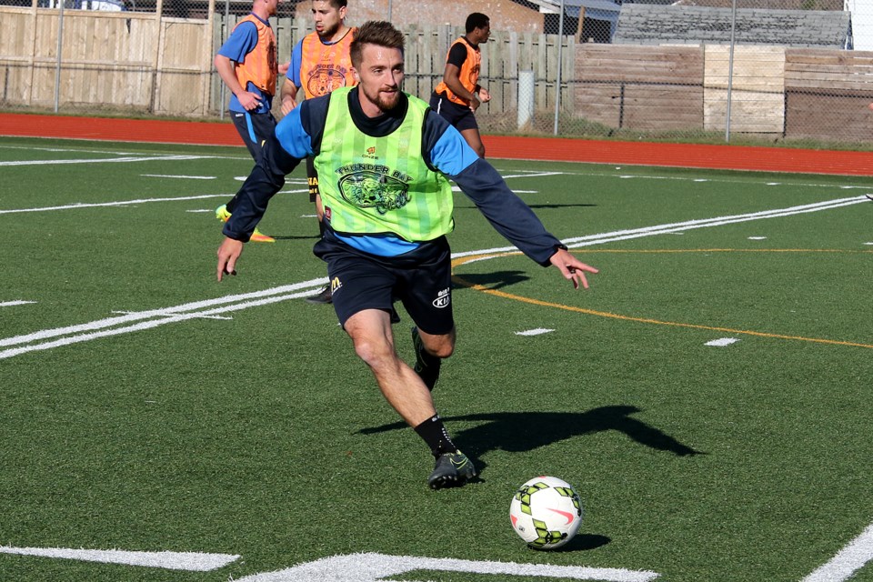 Brandon Swartzendruber tied for the league lead with nine goals in 2015, his last with the Thunder Bay Chill. 
