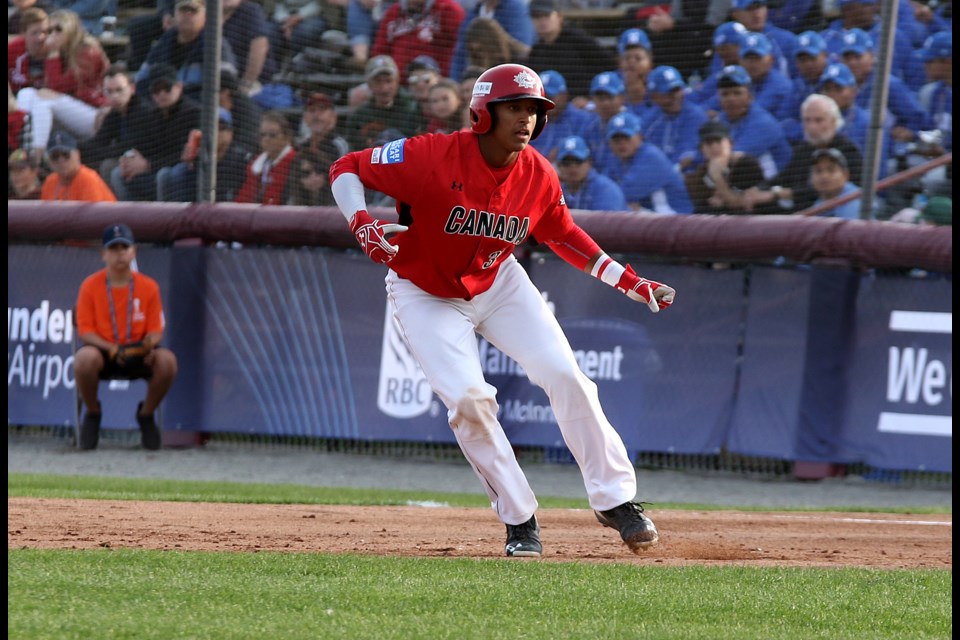 Canada's Noah Naylor was taken by Cleveland in the opening round of Major League Baseball's 2018 draft. (Leith Dunick, tbnewswatch.com)