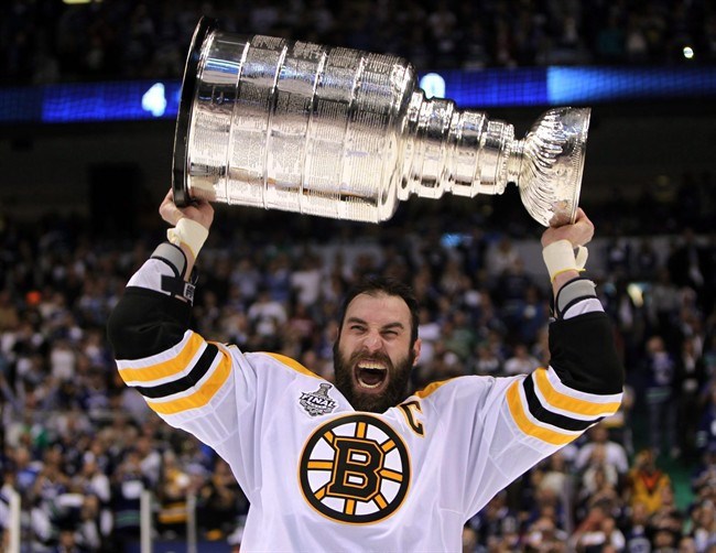 Prince George Cougars' alum Zdeno Chara hoisted the Stanley Cup in 2011 with the Boston Bruins. He hopes to accomplish that once more after signing with the Washington Capitals on Dec. 30, 2020. / The Canadian Press