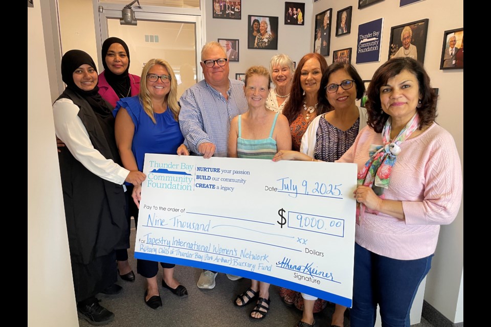 Pictured from Left to Right: Sonia Nazneen, Afra Hussain, Athena Kreiner, Hector Dougall, Laurie Marshall, Shelley Crawford, Danielle Kushner, Neena Lamba, Roopa Rakshit