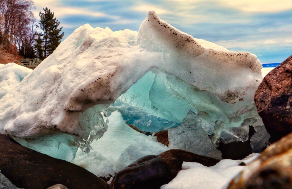 Ice moving on Lake Superior