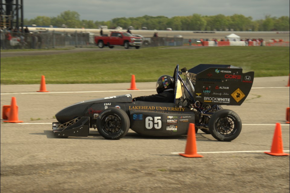 Lakehead's Thunder Wolf racing team competed at the international Formula SAE competition in Michigan last week. (Lakehead Thunder Wolf Racing)