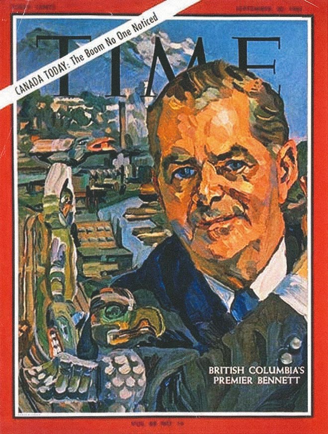 Image of historic Time Magazine cover featuring Premier W.A.C. B