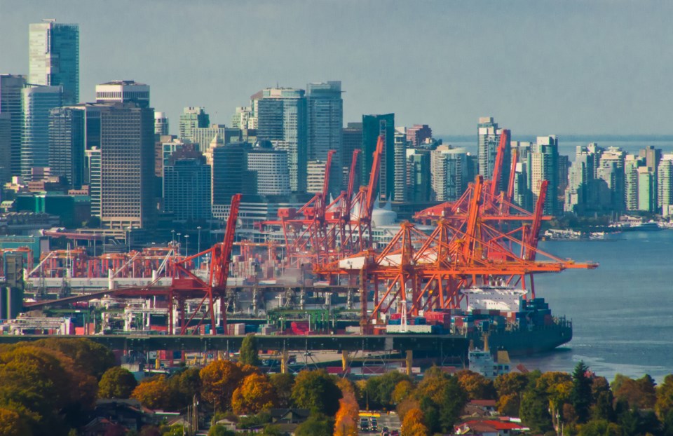 Cranes,At,The,Container,Port,Terminal,In,Vancouver,Bc