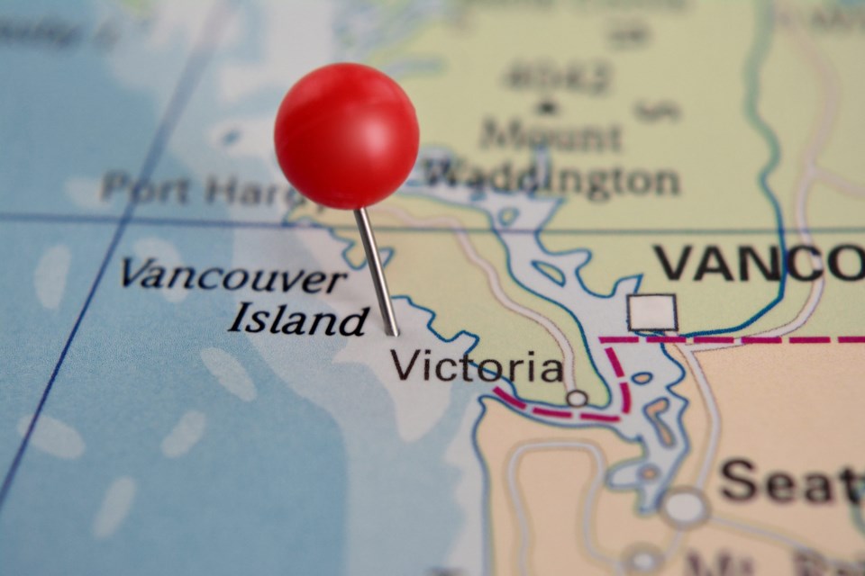 Pin,Marked,Vancouver,Island,On,Map,Canada